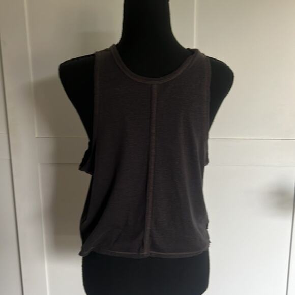 Free People We The Free Charcoal Tank Top with Flower Embroidered Details -Small - Picture 8 of 11